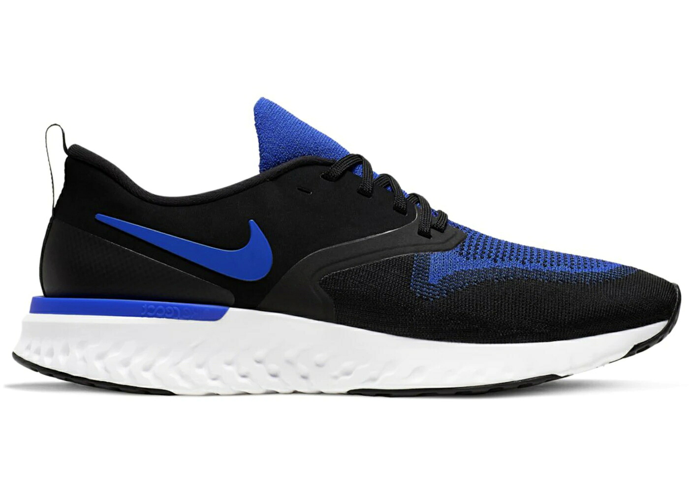 ナイキ リアクト フライニット 黒色 ブラック 青色 ブルー 白色 ホワイト スニーカー メンズ NIKE ODYSSEY REACT 2 FLYKNIT BLACK RACER BLUE / BLACK RACER BLUE WHITE｜スニケス
