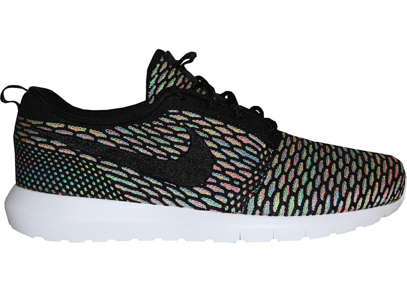 ナイキ 幽客 飛球編み物 黒いこと 黒いこと さくら色 青碧 青碧 スニーカー メンズ NIKE ROSHE RUN FLYKNIT MULTI-COLOR / BLACK BLACK PINK POW BLUE GLOW