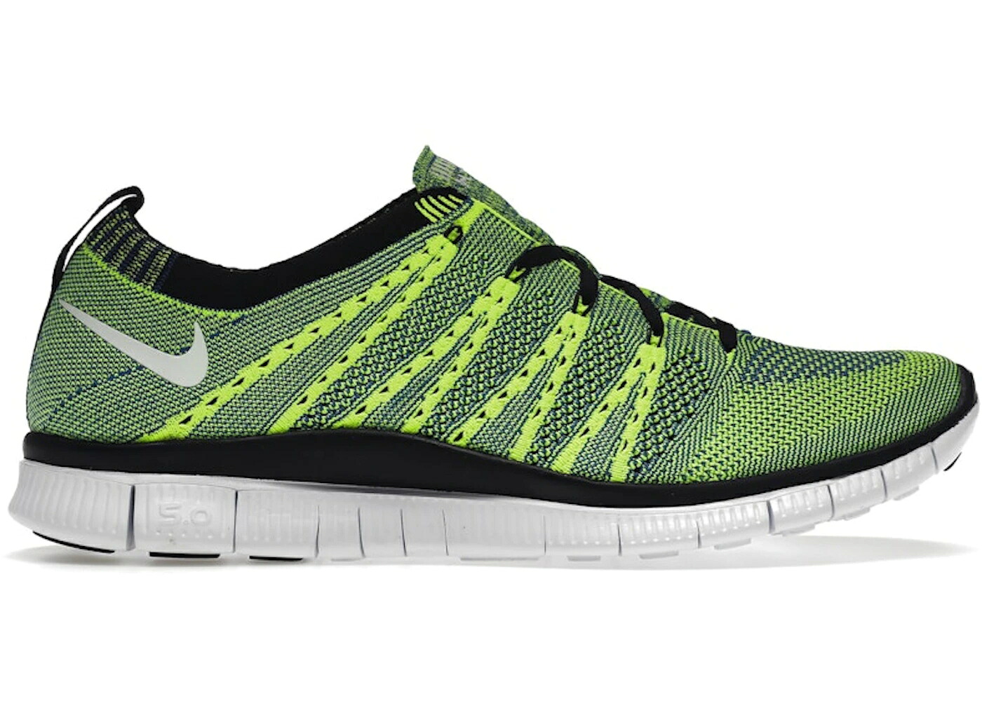 ナイキ 無償性 飛球編み物 黒いこと 黒いこと スニーカー メンズ NIKE FREE FLYKNIT HTM VOLT / VOLT VARSITY ROYAL BLACK