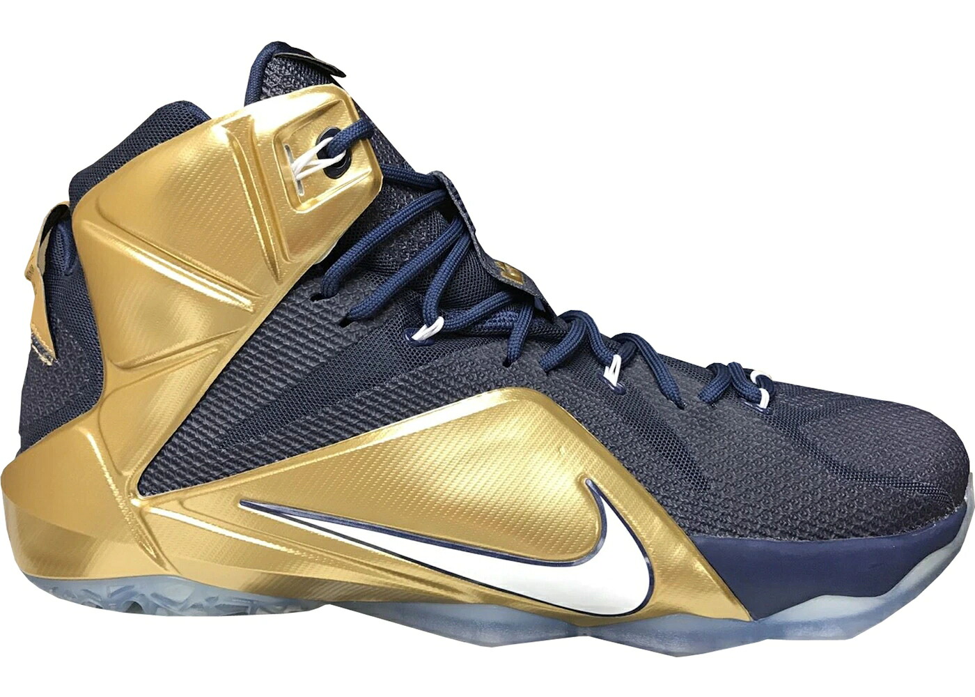 ナイキ レブロン 紺色 米国海軍 ゴールド スニーカー メンズ NIKE LEBRON 12 AKRON PE / MIDNIGHT NAVY METALLIC GOLD