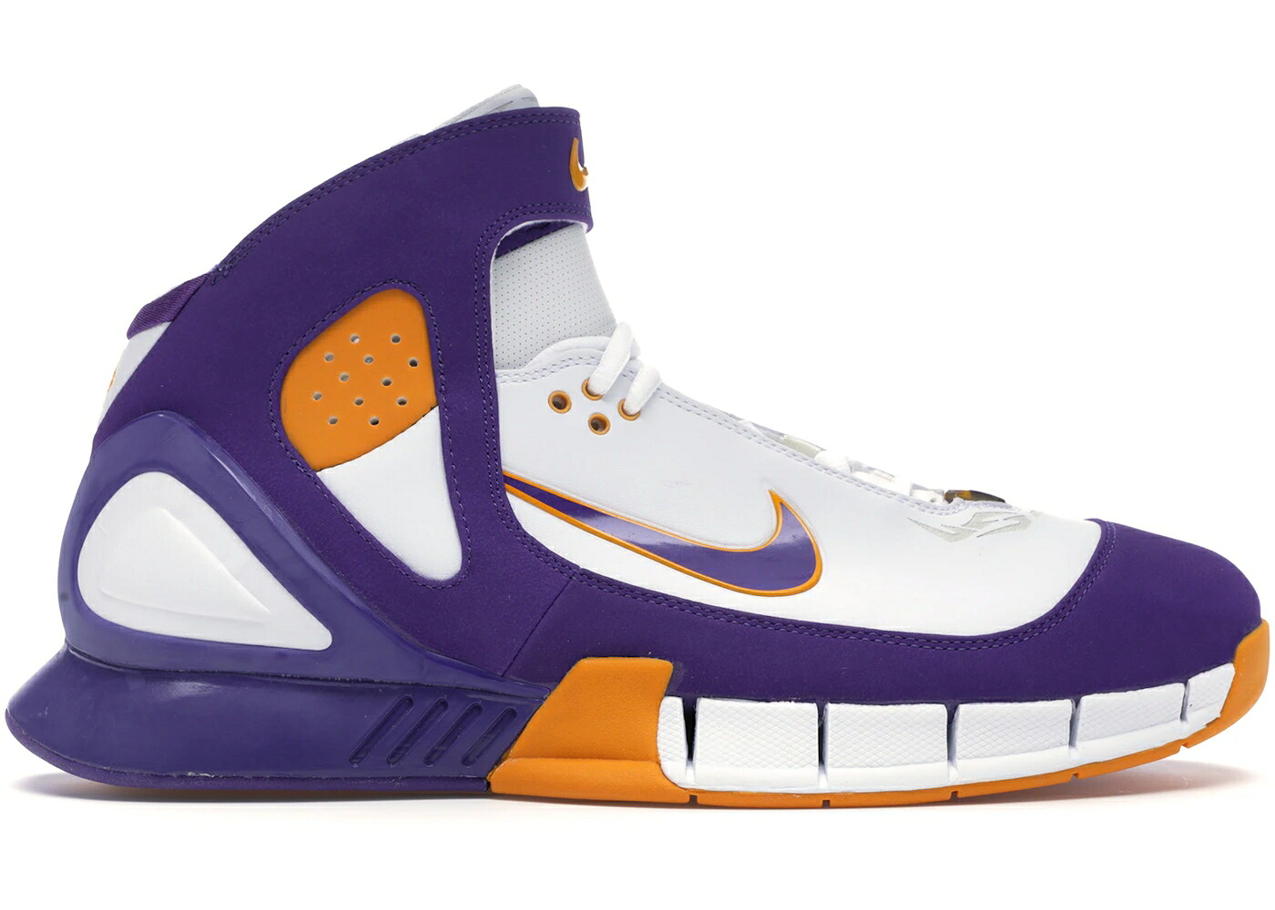 ナイキ ズーム ハラチ レイカーズ 白色 ホワイト 紫 パープル ゴールド スニーカー メンズ NIKE AIR ZOOM HUARACHE 2K5 LAKERS HOME / WHITE VARSITY PURPLE CANYON GOLD｜スニケス