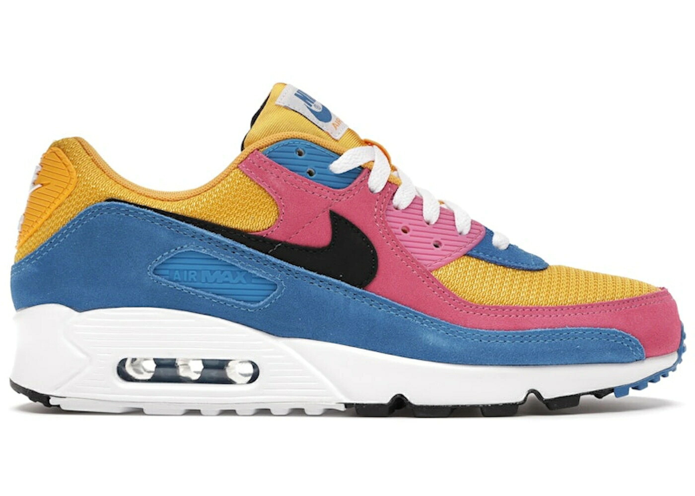 ナイキ マックス スエード スウェード 黄色 イエロー 青色 ブルー 白色 ホワイト エアマックス スニーカー メンズ NIKE AIR MAX 90 MULTICOLOR SUEDE / YELLOW BLUE WHITE