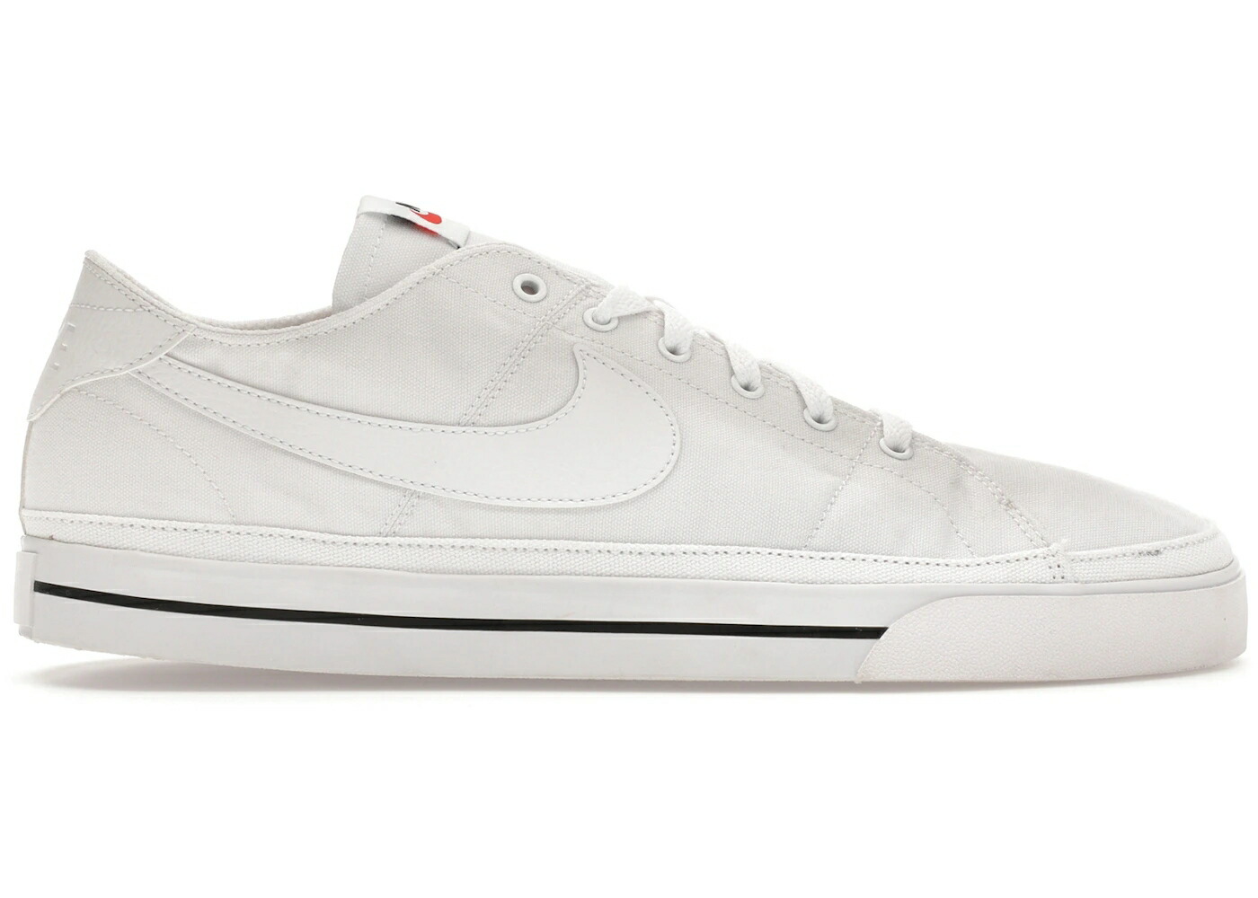 ナイキ 厚地の外套 レガシー 白いこと 白いこと 黒いこと 黒いこと スニーカー メンズ NIKE COURT LEGACY CANVAS WHITE BLACK / WHITE WHITE BLACK
