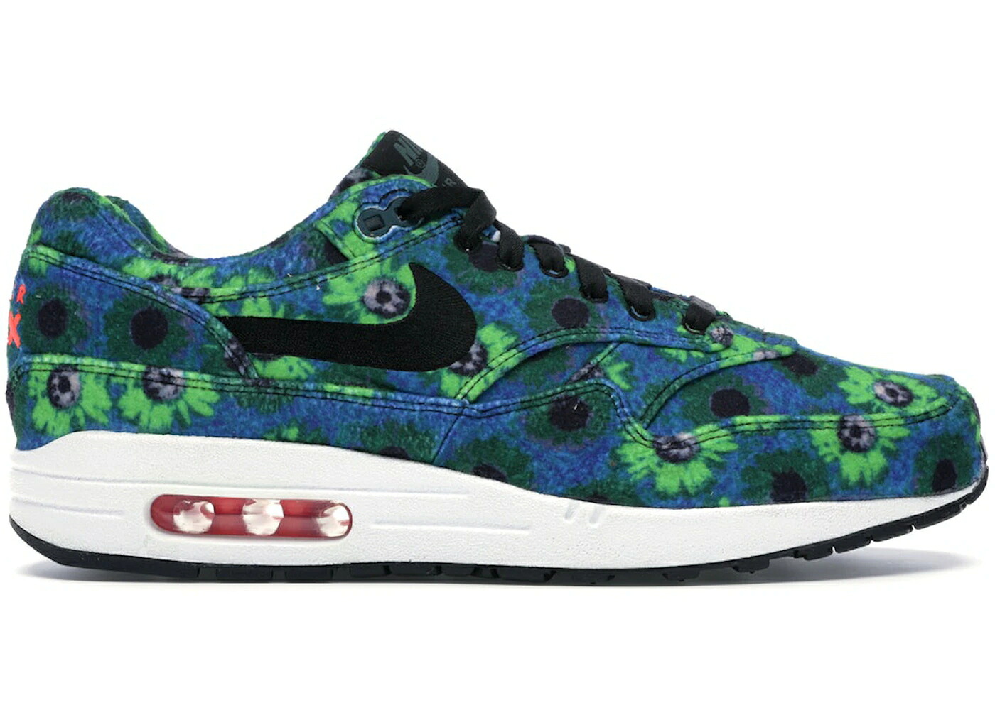 ナイキ マックス 薄墨色 薄墨色 積貨委託貨物 大気圏マックス スニーカー メンズ NIKE AIR MAX 1 FLORAL MOWABB VOLT / OIL GREY OIL GREY VOLT CARGO