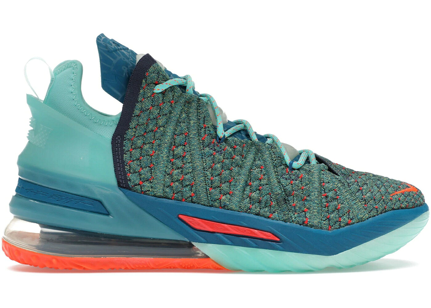 ナイキ レブロン 緑 緑であること スニーカー メンズ NIKE LEBRON 18 WE ARE FAMILY / GREEN ABYSS TROPICAL TWIST