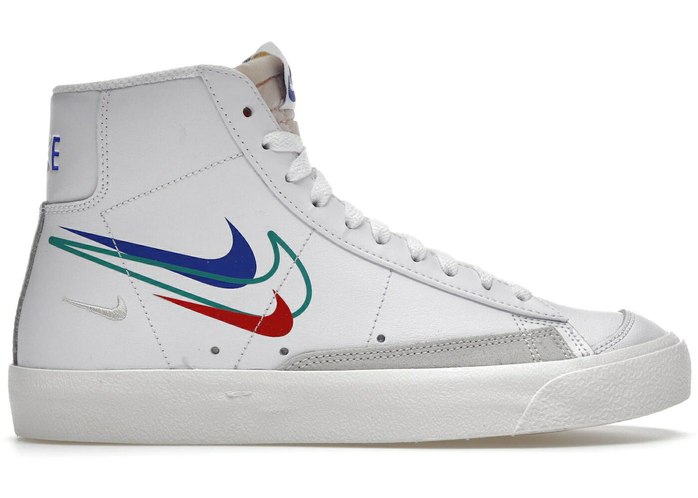 ナイキ ブレイザー ミッド 白色 ホワイト ゲーム 赤 レッド ゲームロイヤル 青 ブルー スニーカー メンズ NIKE BLAZER MID 77 MULTI-SWOOSH / WHITE GAME ROYAL UNIVERSITY RED