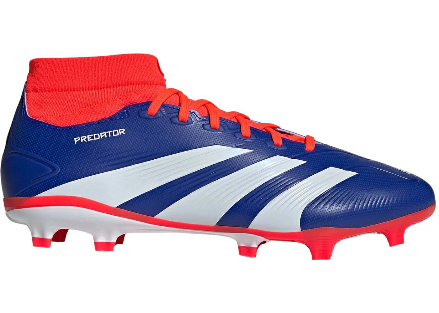 アディダス プレデター 青色 ブルー 白色 ホワイト 赤 レッド スニーカー メンズ ADIDAS PREDATOR LEAGUE SOCK FG LUCID BLUE CLOUD WHITE SOLAR RED / LUCID BLUE CLOUD WHITE SOLAR RED