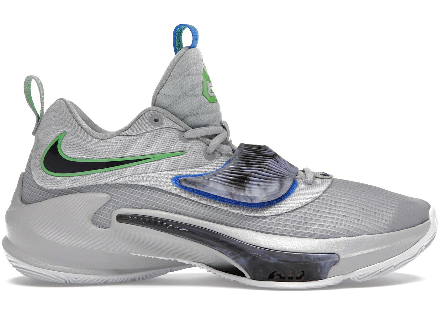 ナイキ 望遠レンズ 薄墨色 薄墨色 菩提樹 青碧 青碧 望遠レンズフリーク スニーカー メンズ NIKE ZOOM FREAK 3 NBA 75TH ANNIVERSARY GREY MARBLE LIME / GREY MARBLE LIME BLUE