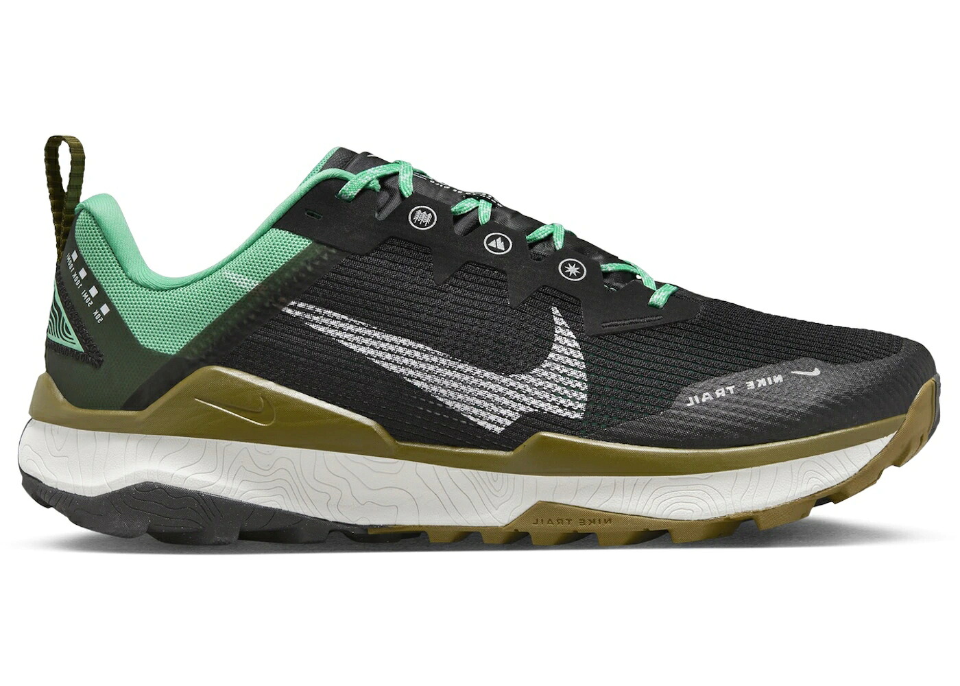 ナイキ 黒いこと 黒いこと 発条 緑 緑であること オリーブ 白いこと 白いこと スニーカー メンズ NIKE WILDHORSE 8 BLACK SPRING GREEN OLIVE FLAK WHITE / BLACK SPRING GREEN OLIVE FLAK