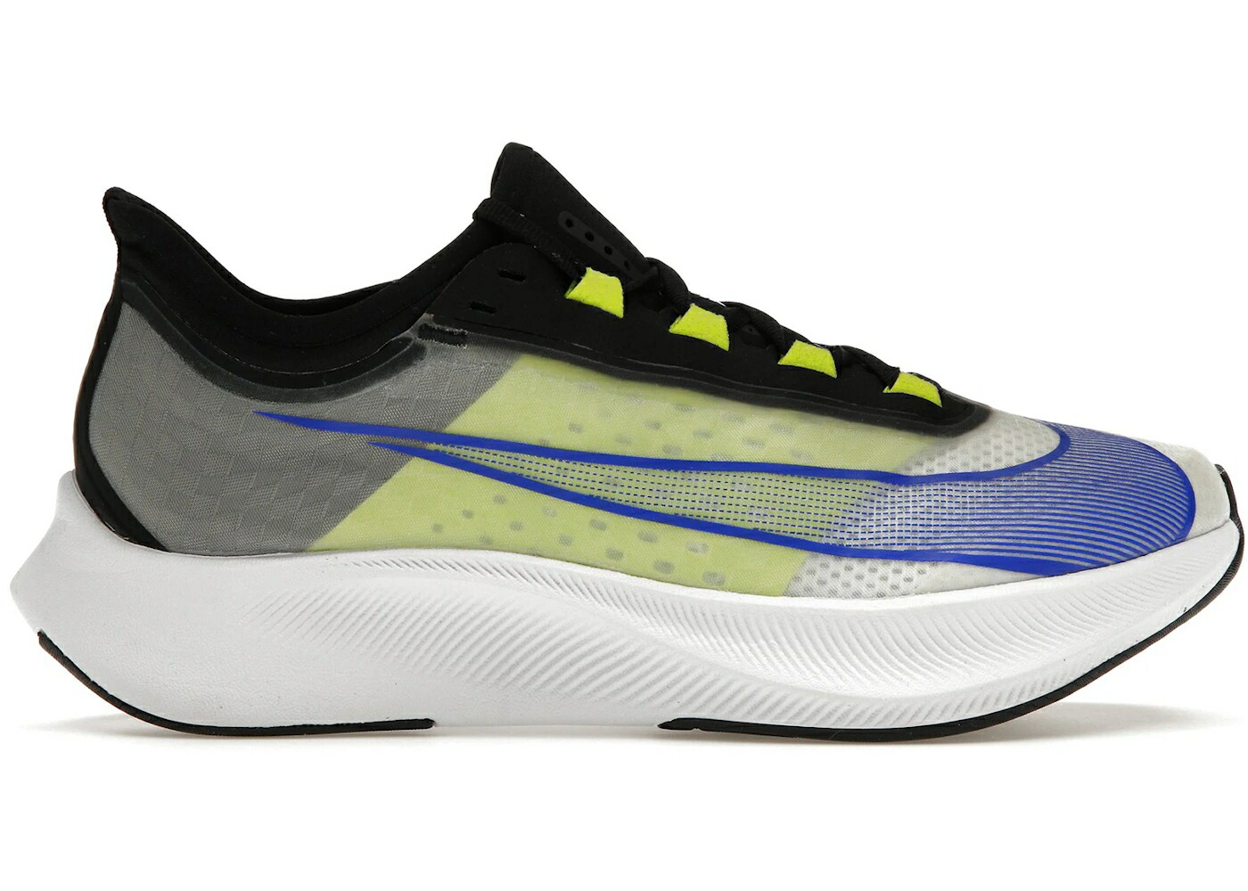 ナイキ ズーム 青色 ブルー 白色 ホワイト 黒色 ブラック ズームフライ スニーカー メンズ NIKE ZOOM FLY 3 CYBER RACER BLUE / WHITE CYBER BLACK RACER BLUE