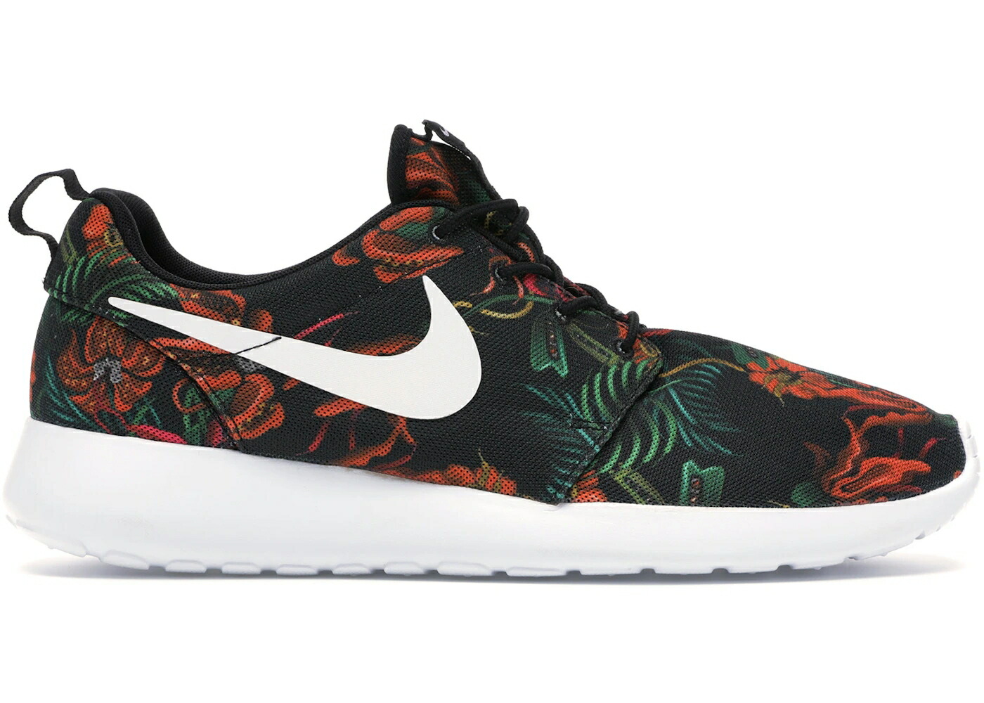 ナイキ ラン 橙 オレンジ 白色 ホワイト 黒色 ブラック スニーカー メンズ NIKE ROSHE RUN FLORAL PRINT TOTAL ORANGE / TOTAL ORANGE WHITE BLACK