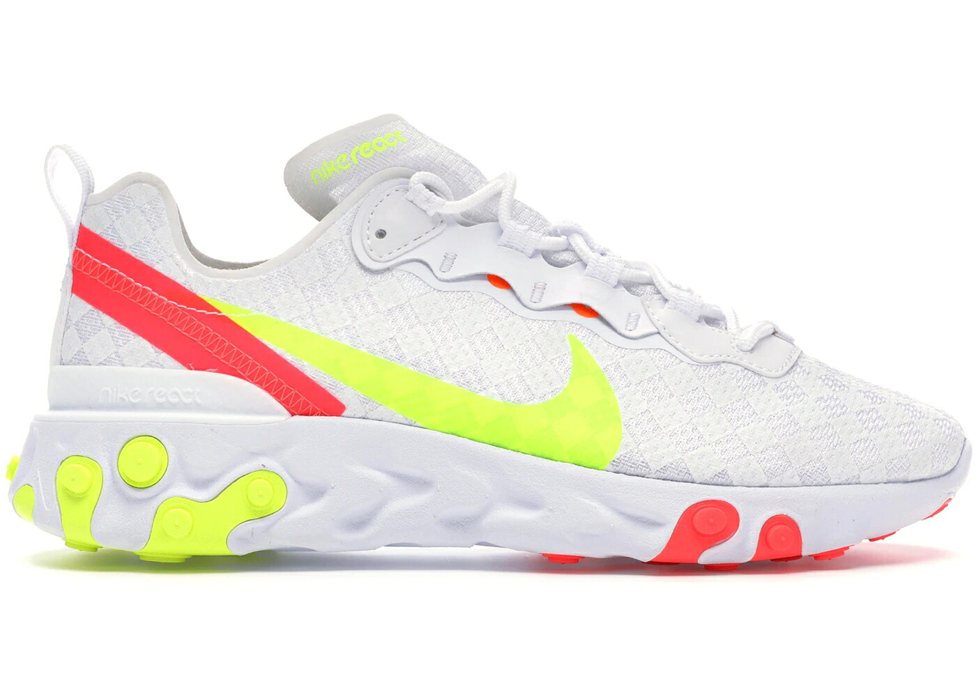 ナイキ リアクト エレメント 白色 ホワイト クリムゾン スニーカー メンズ NIKE REACT ELEMENT 55 WHITE CRIMSON VOLT / WHITE CRIMSON VOLT