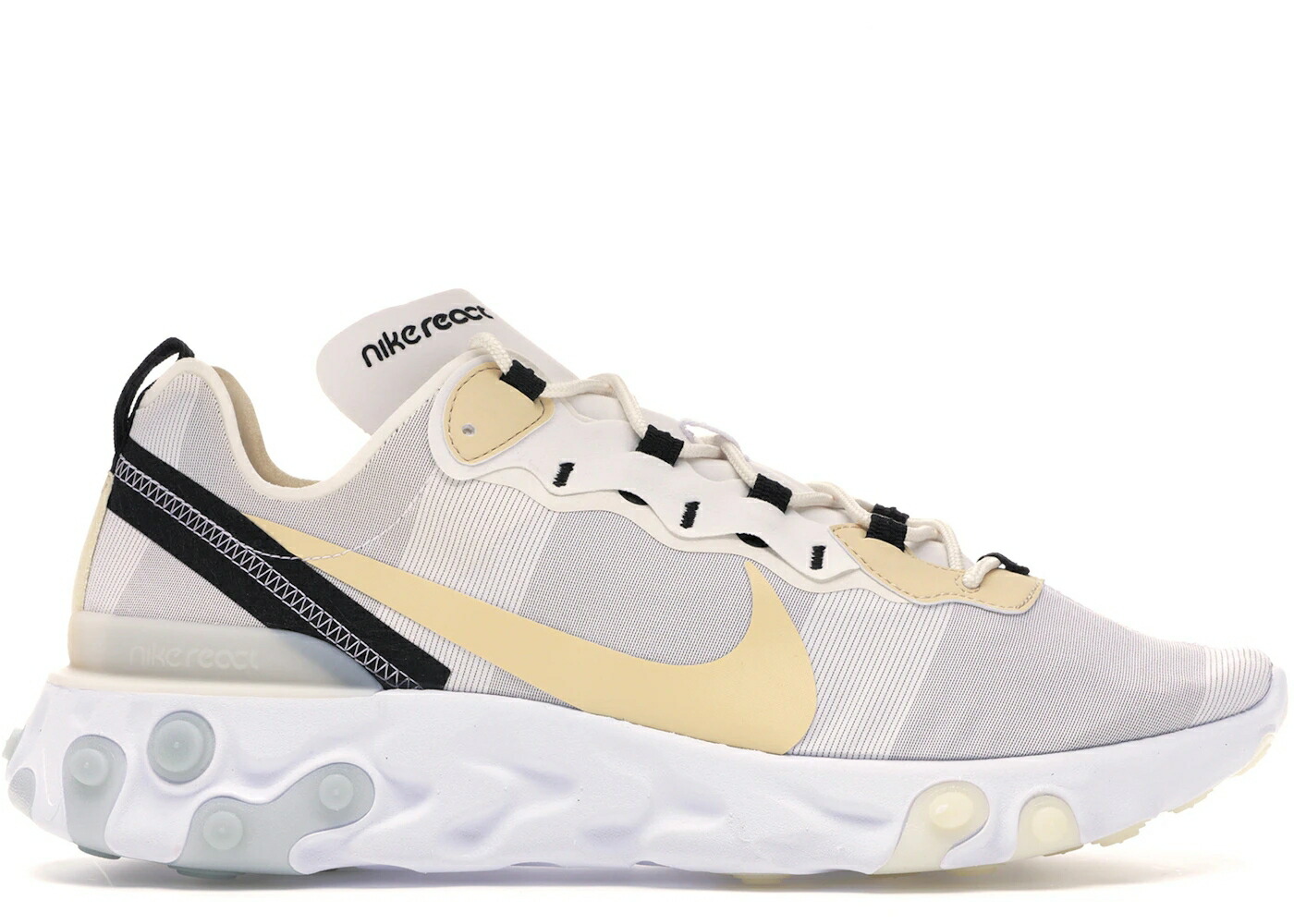ナイキ リアクト 化学元素 白いこと 白いこと 黒いこと 黒いこと スニーカー メンズ NIKE REACT ELEMENT 55 WHITE PALE VANILLA / WHITE PALE VANILLA BLACK PALE