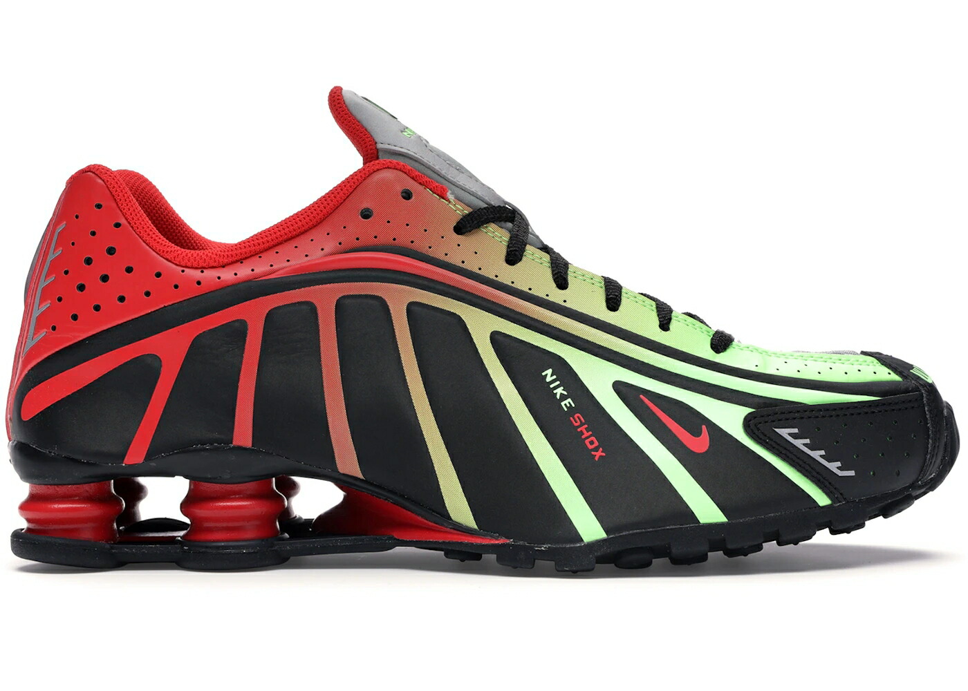 ナイキ ショックス 黒色 ブラック 赤 レッド スニーカー メンズ NIKE SHOX R4 NEYMAR BLACK / BLACK CHALLENGE RED METALLIC