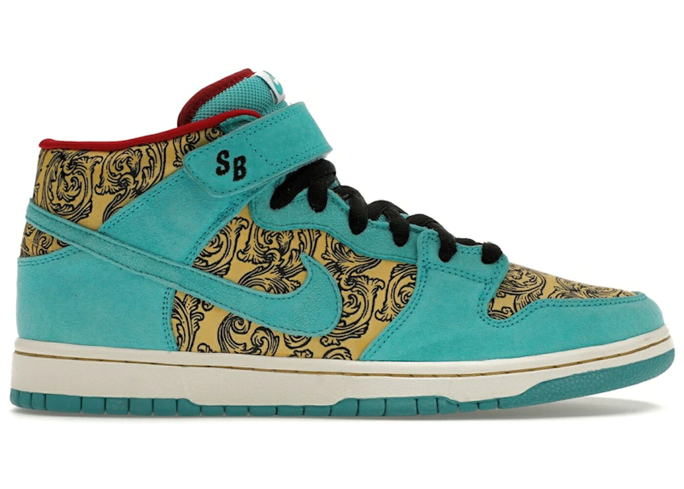 ナイキ エスビー ダンク ミッド プレミアム ゴールド 黒色 ブラック スニーカー メンズ NIKE SB DUNK MID PREMIUM PEACOCK / TEAL GOLD BLACK|スニケス
