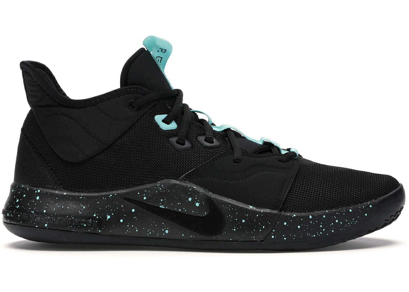 ナイキ ダイヤモンド 黒色 ブラック アクア スニーカー メンズ NIKE PG 3 DIAMOND / BLACK BLACK LIGHT AQUA|スニケス
