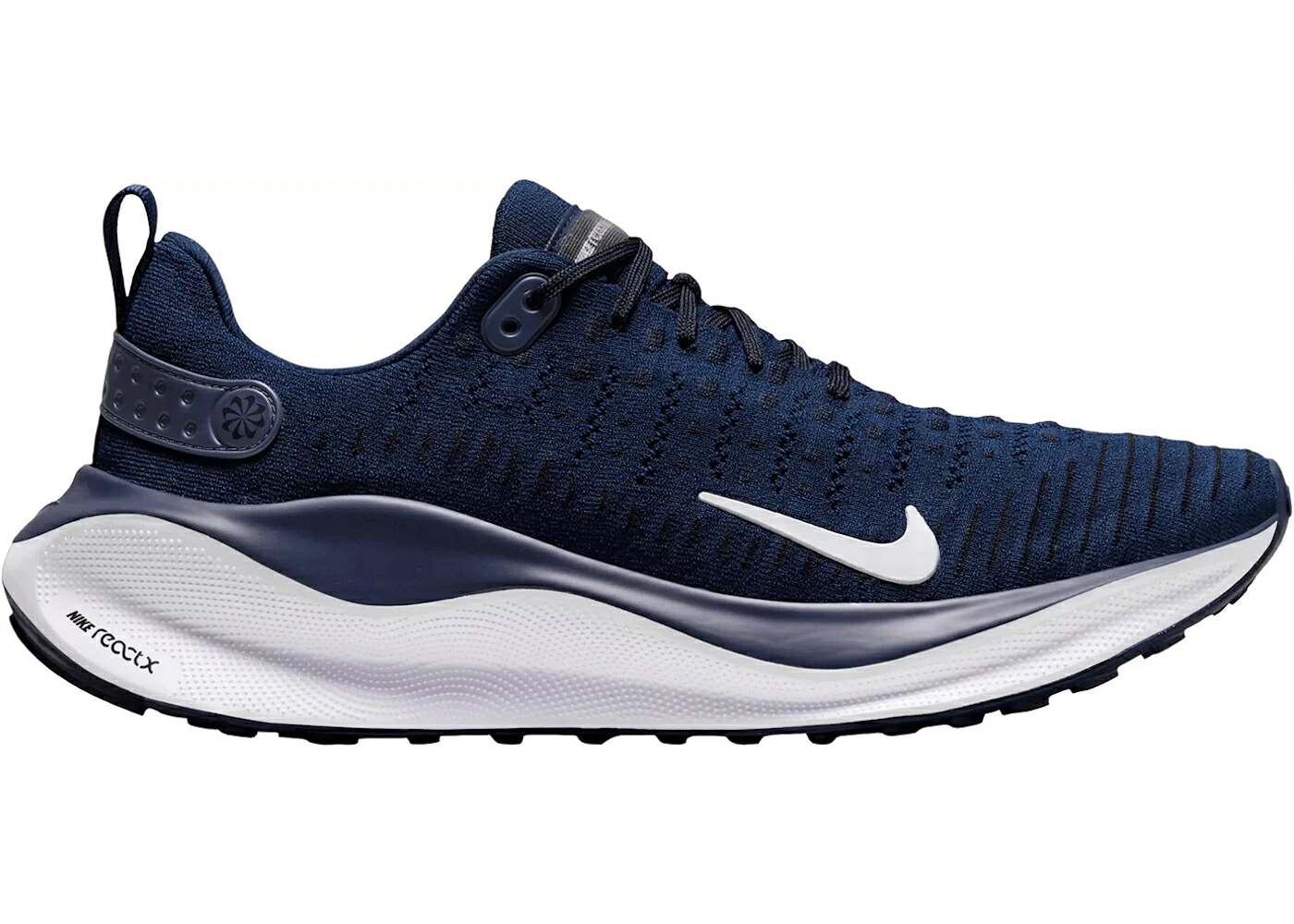 ナイキ 幽客 分科大学 紺色 米国海軍 黒いこと 黒いこと プラチナム スニーカー メンズ NIKE REACTX INFINITY RUN 4 COLLEGE NAVY / COLLEGE NAVY BLACK SAIL PLATINUM