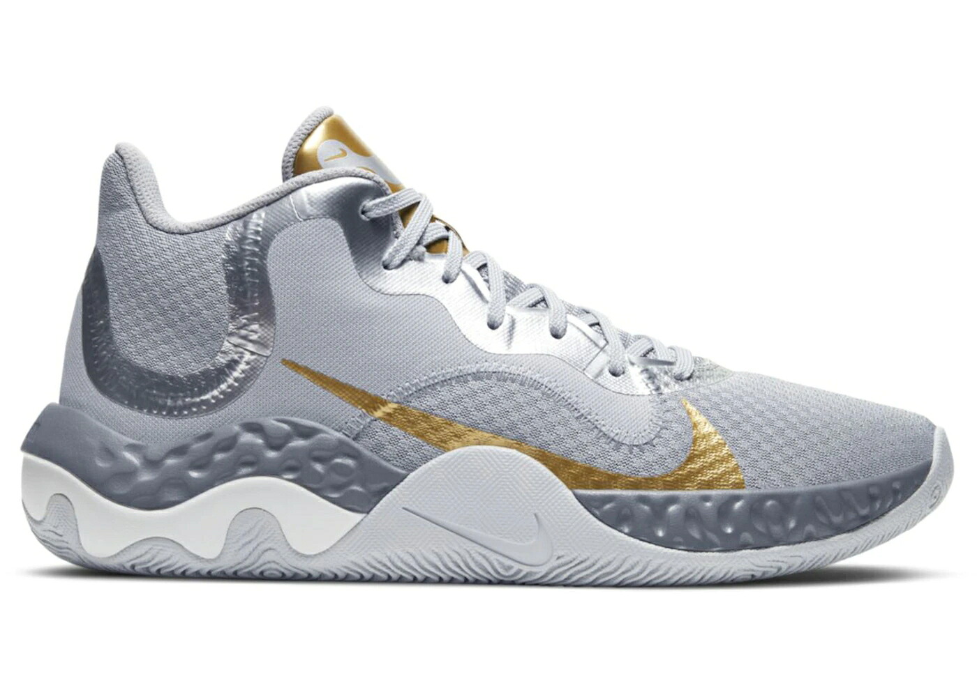 ナイキ しろがね色 しろがね色 ゴールド 薄墨色 薄墨色 冷やりとした スニーカー メンズ NIKE RENEW ELEVATE METALLIC SILVER GOLD / WOLF GREY METALLIC SILVER COOL