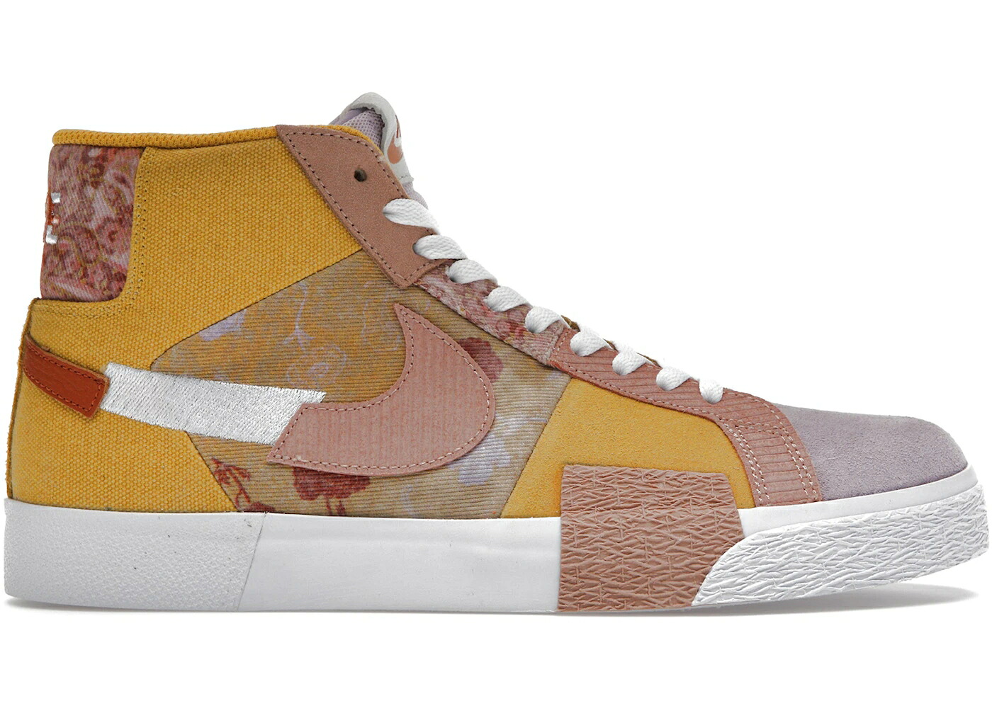 ナイキ エスビー 望遠レンズ ブレイザー ミッド 割り増し金 ゴールド スニーカー メンズ NIKE SB ZOOM BLAZER MID PREMIUM FLORAL PAISLEY SANDED GOLD / SANDED GOLD BURNT SUNRISE LIGHT