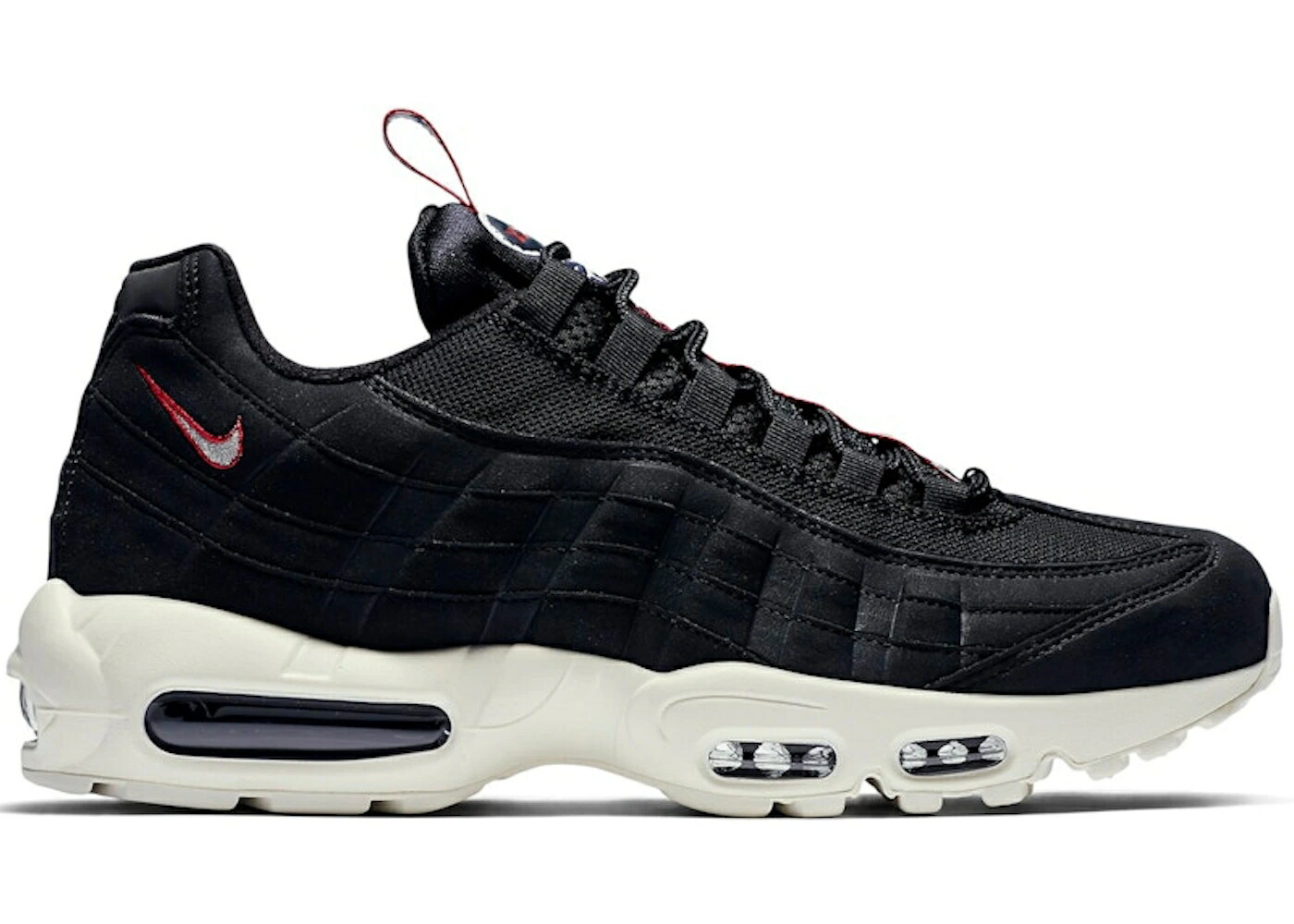 ナイキ マックス 黒いこと 黒いこと 赤 赤いこと 大気圏マックス スニーカー メンズ NIKE AIR MAX 95 PULL TAB BLACK / BLACK SAIL GYM RED