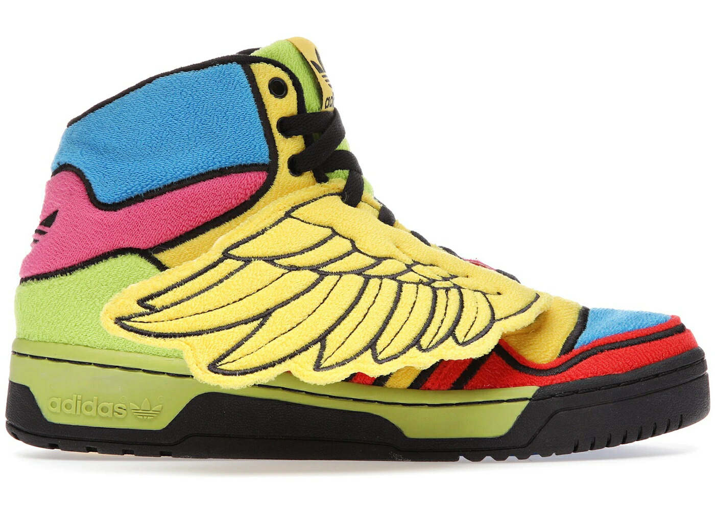 アディダス 虹色 レインボー 黒色 ブラック スニーカー メンズ ADIDAS JS WINGS RAINBOW / SUN POPPY BLACK 1