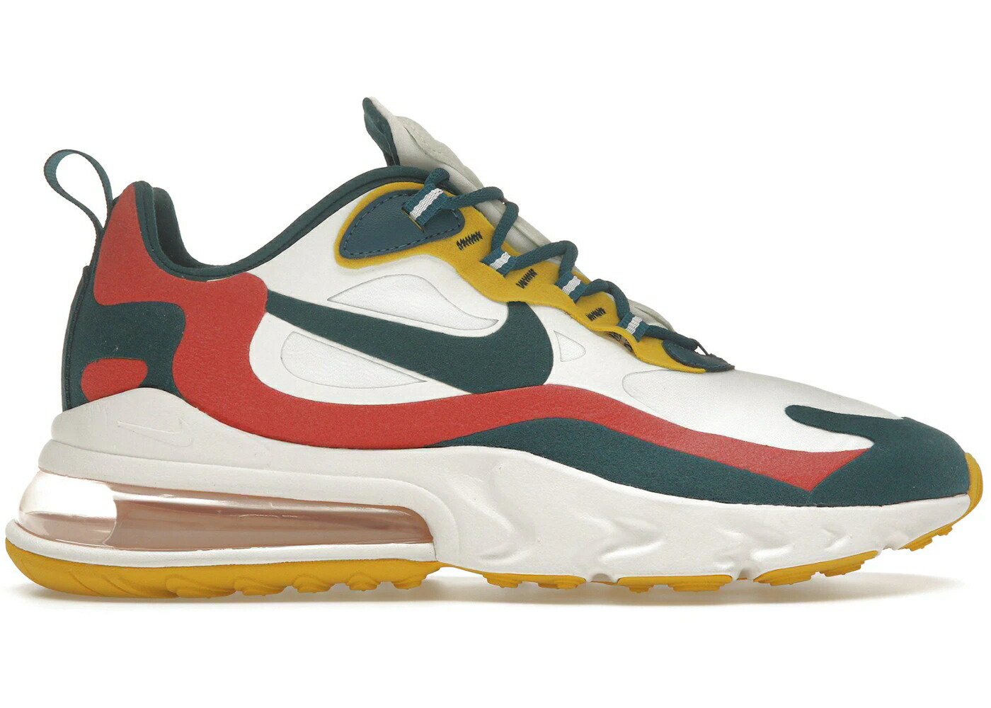 ナイキ マックス リアクト 白いこと 白いこと 黄味がかった 黄色 エア湖マックス スニーカー メンズ NIKE AIR MAX 270 REACT WHITE TURQUOISE YELLOW / WHITE TURQUOISE YELLOW