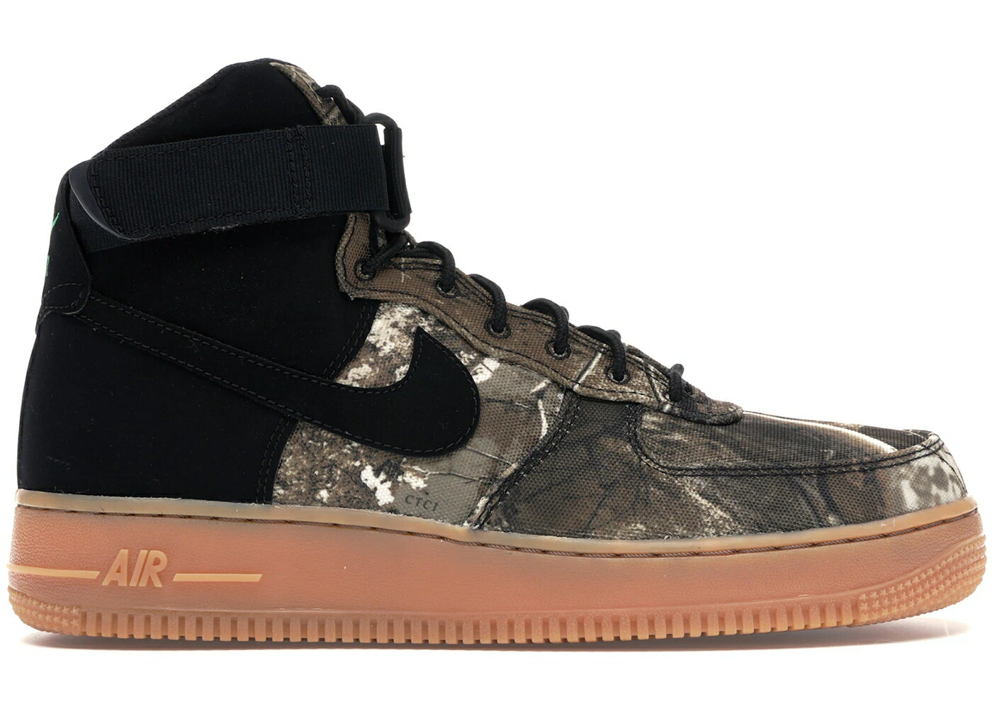 ナイキ ハイ カモ柄 黒色 ブラック エアフォース スニーカー メンズ NIKE AIR FORCE 1 HIGH REALTREE CAMO / BLACK BLACK ALOE VERDE