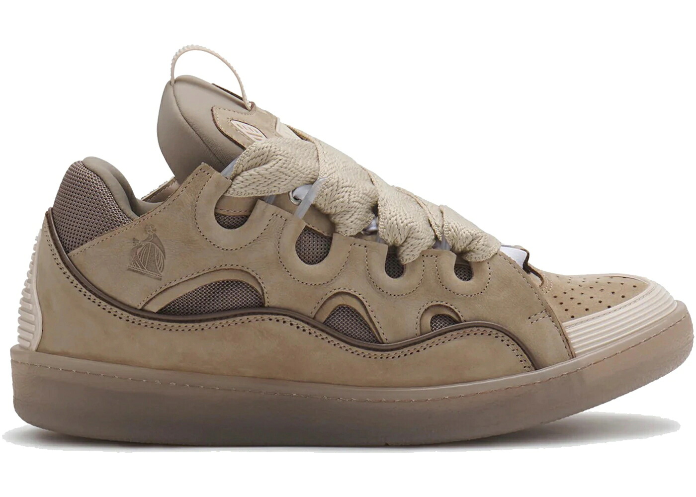 ランバン なめし革 スニーカー メンズ LANVIN LEATHER CURB TAUPE /