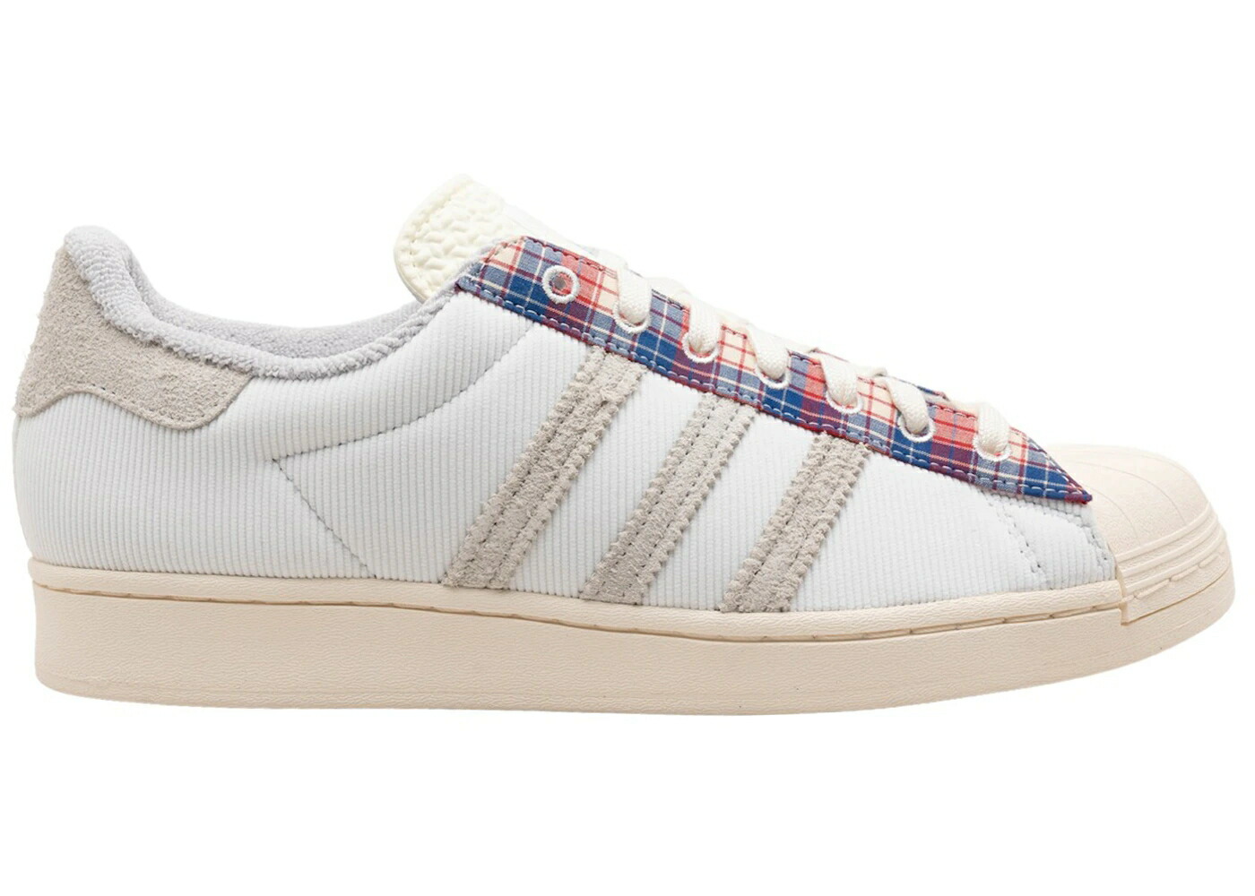 アディダス はやりっ子 ベージュ 白いこと 白いこと スニーカー メンズ ADIDAS SUPERSTAR PLAID BEIGE / WONDER WHITE CLOUD WHITE CRYSTAL