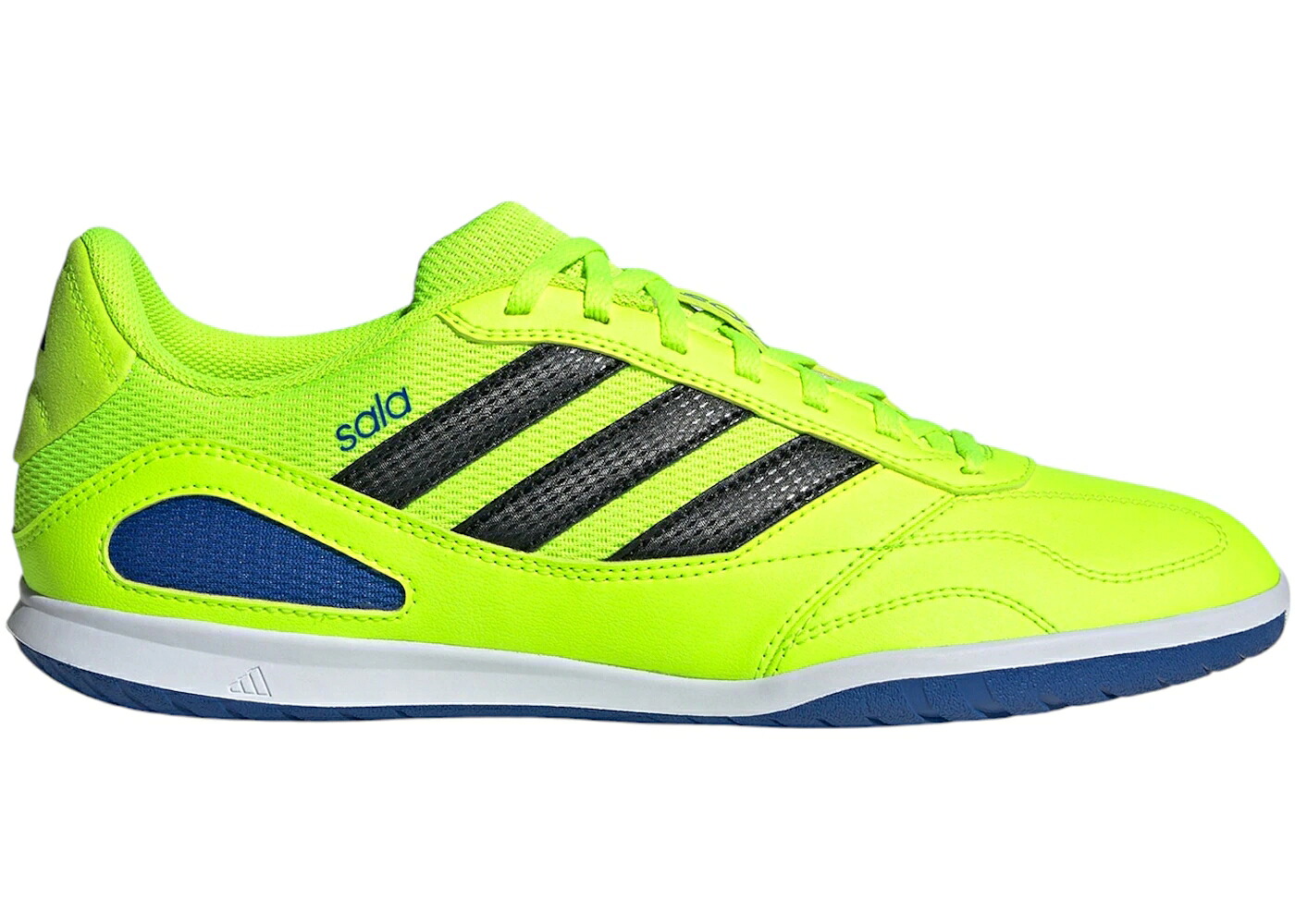 アディダス コア 黒色 ブラック 白色 ホワイト スニーカー メンズ ADIDAS SUPER SALA COMPETITION III INDOOR LUCID LEMON CORE BLACK CLOUD WHITE / LUCID LEMON CORE BLACK CLOUD｜スニケス