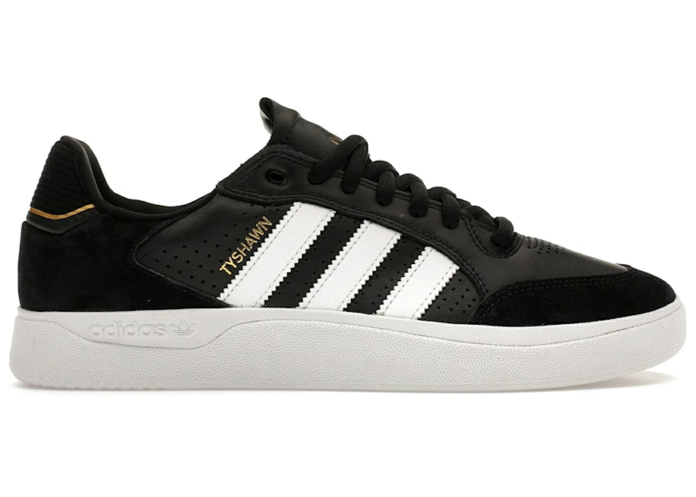 アディダス 黒色 ブラック 白色 ホワイト コア ゴールド スニーカー メンズ ADIDAS TYSHAWN LOW BLACK WHITE / CORE BLACK CLOUD WHITE GOLD