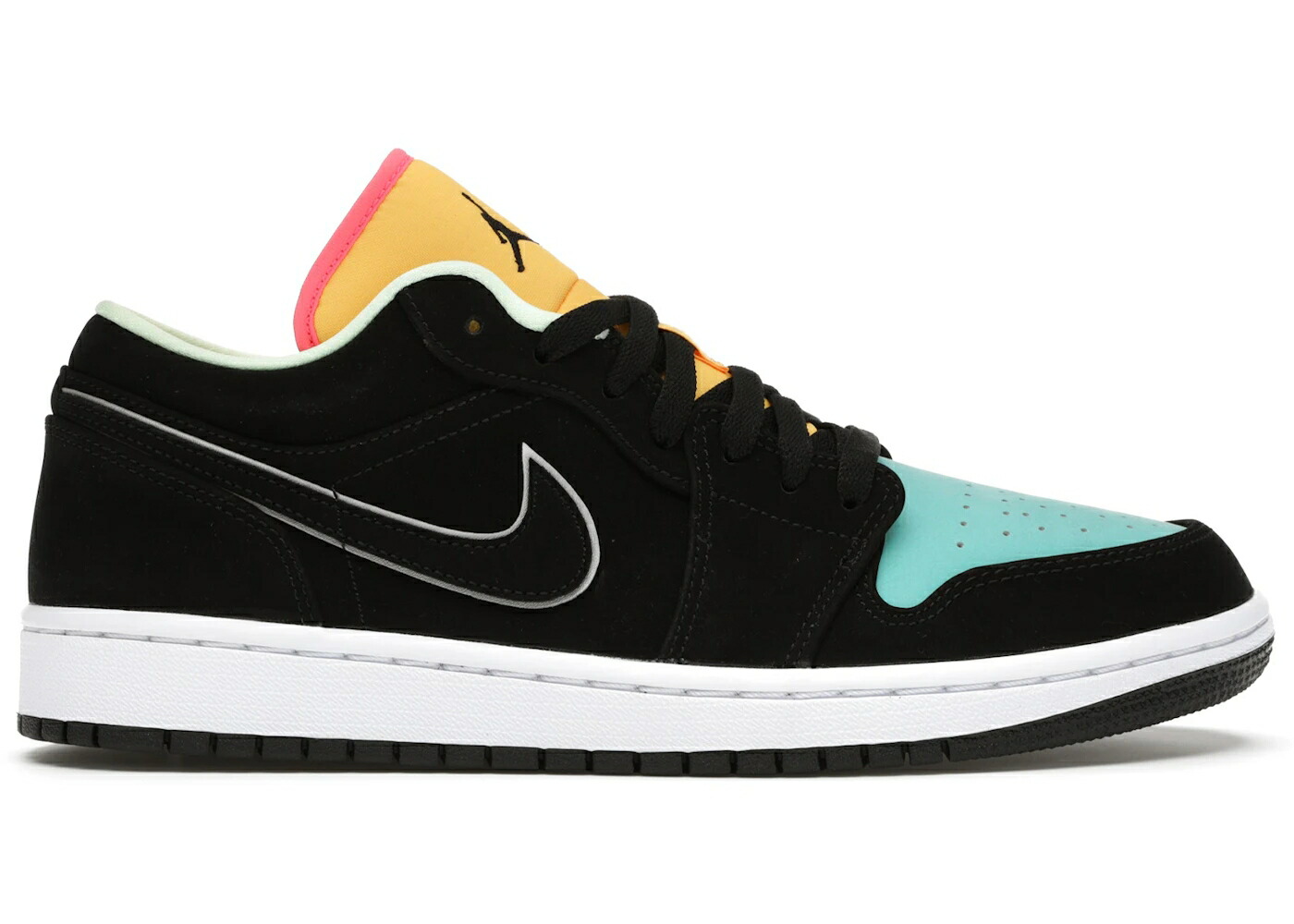 ナイキ ジョーダン 黒いこと 黒いこと 緑 緑であること レーザ 橙 オレンジ色 スニーカー メンズ JORDAN 1 LOW BLACK AURORA GREEN LASER ORANGE / BLACK BLACK AURORA GREEN LASER