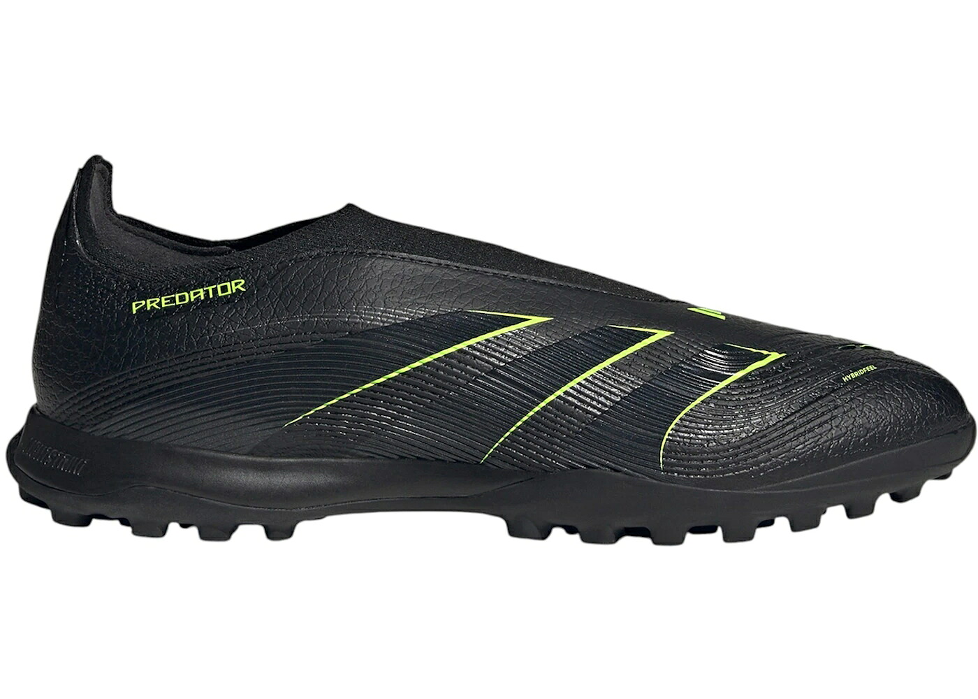 アディダス プレデター ステルス コア 黒色 ブラック カーボン スニーカー メンズ ADIDAS PREDATOR LEAGUE LACELESS TF ELECTRIC STEALTH PACK / CORE BLACK CARBON LUCID LEMON｜スニケス