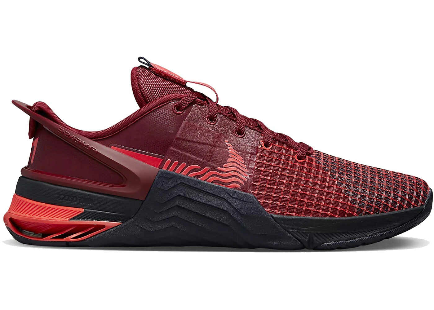 ナイキ チーム 赤 レッド 青色 ブルー スニーカー メンズ NIKE METCON 8 FLYEASE TEAM RED / TEAM RED BLACKENED BLUE CAVE