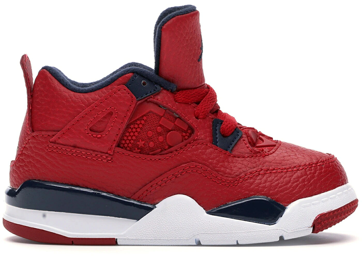 ナイキ ジョーダン 赤 赤いこと 白いこと 白いこと お坊っちゃん キッズ JORDAN 4 RETRO FIBA (2019) (TD) / GYM RED OBSIDIAN WHITE METALLIC