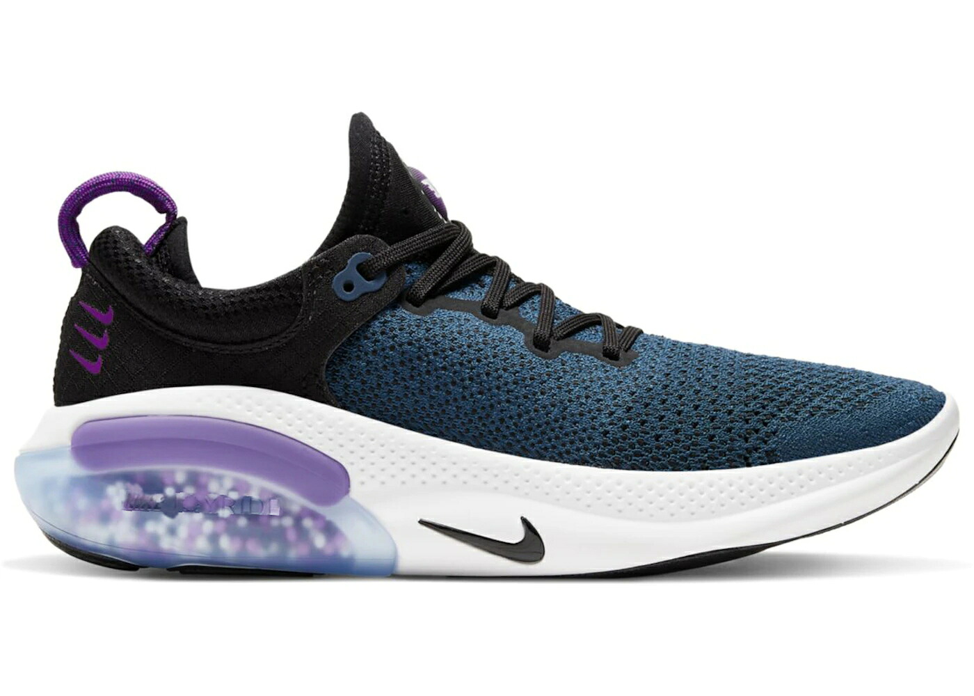 ナイキ ラン フライニット 黒色 ブラック 紫 パープル 青色 ブルー WOMEN'S スニーカー レディース NIKE JOYRIDE RUN FLYKNIT BLACK VIVID PURPLE (WOMEN'S) / BLACK VIVID PURPLE VALERIAN BLUE
