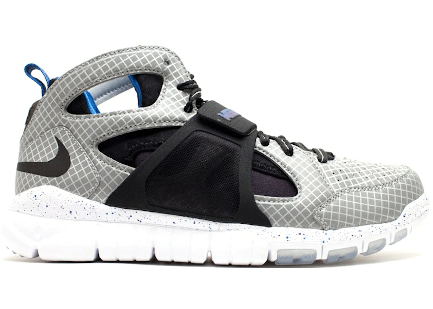 ナイキ ハラチ フリー ジョンソン 銀色 シルバー 黒色 ブラック 青色 ブルー スニーカー メンズ NIKE HUARACHE FREE SHIELD MEGATRON CALVIN JOHNSON / REFLECT SILVER BLACK BATTLE BLUE