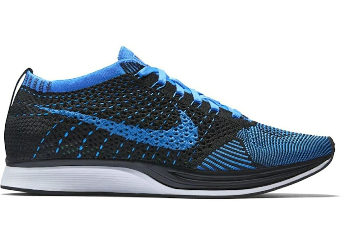 ナイキ 飛球編み物 黒いこと 黒いこと 青碧 青碧 白いこと 白いこと スニーカー メンズ NIKE FLYKNIT RACER BLACK PHOTO BLUE / BLACK PHOTO BLUE WHITE