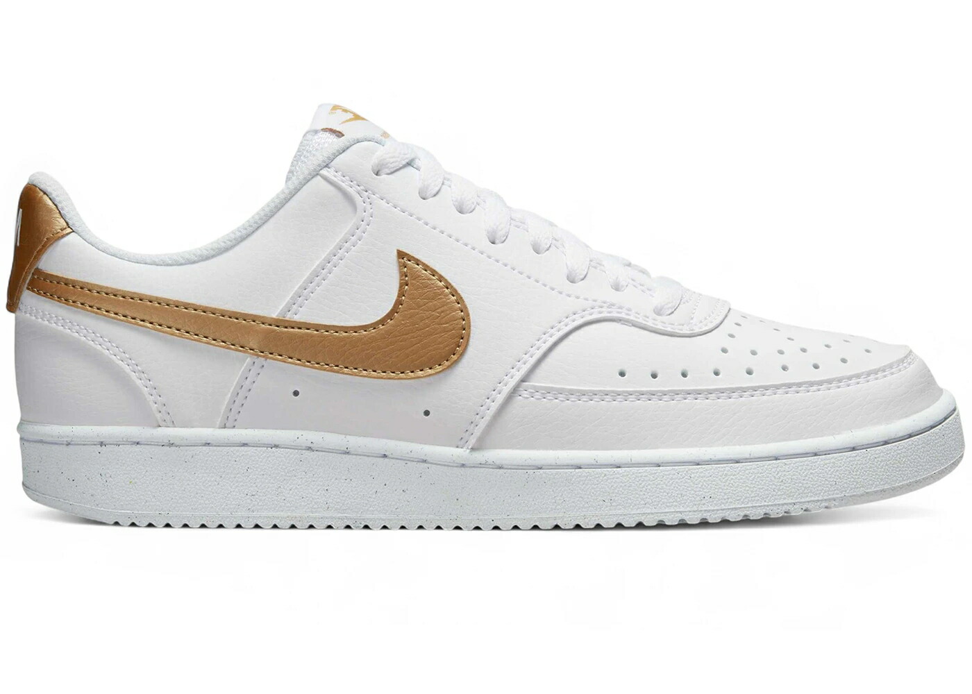 ナイキ 厚地の外套 白いこと 白いこと ゴールド WOMEN\u0027S スニーカー レディース NIKE COURT VISION LOW NEXT NATURE WHITE METALLIC GOLD (WOMEN\u0027S) / WHITE WHITE METALLIC GOLD