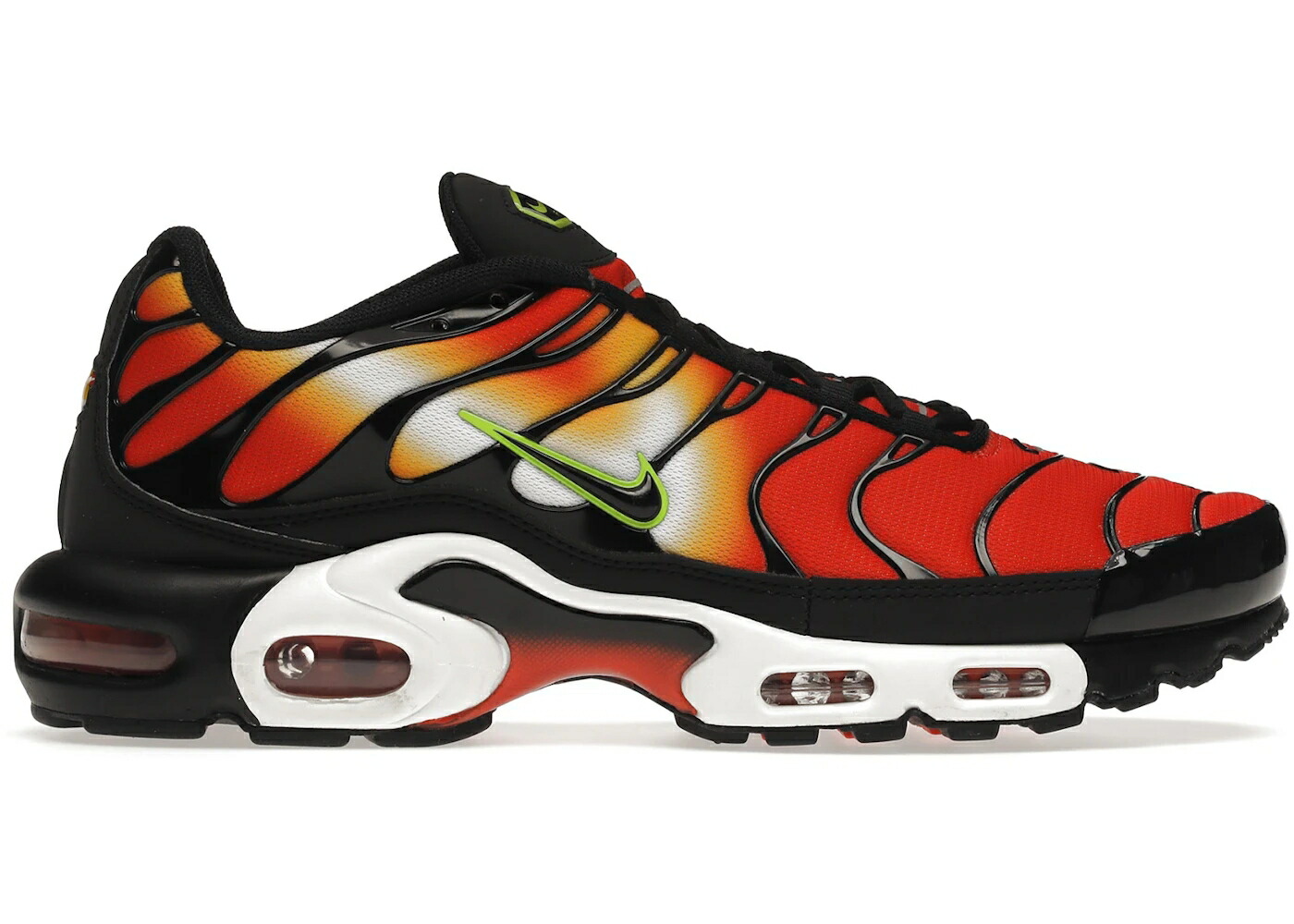 ナイキ マックス 橙 オレンジ 黄色 イエロー 赤 レッド 黒色 ブラック エアマックスプラス スニーカー メンズ NIKE AIR MAX PLUS SUNSET ORANGE YELLOW (2021) / ORANGE RED BLACK VOLT