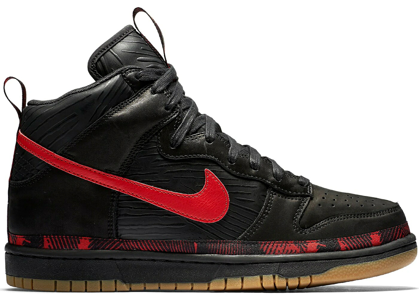 ナイキ ダンク ハイ 黒色 ブラック 赤 レッド ダンクハイ スニーカー メンズ NIKE DUNK HIGH N7 (2017) / BLACK UNIVERSITY RED GUM MEDIUM｜スニケス