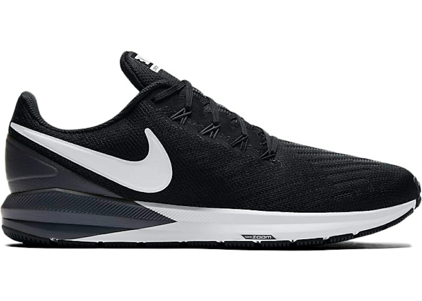 ナイキ 望遠レンズ 黒いこと 黒いこと 白いこと 白いこと スニーカー メンズ NIKE AIR ZOOM STRUCTURE 22 BLACK / BLACK GRIDIRON WHITE
