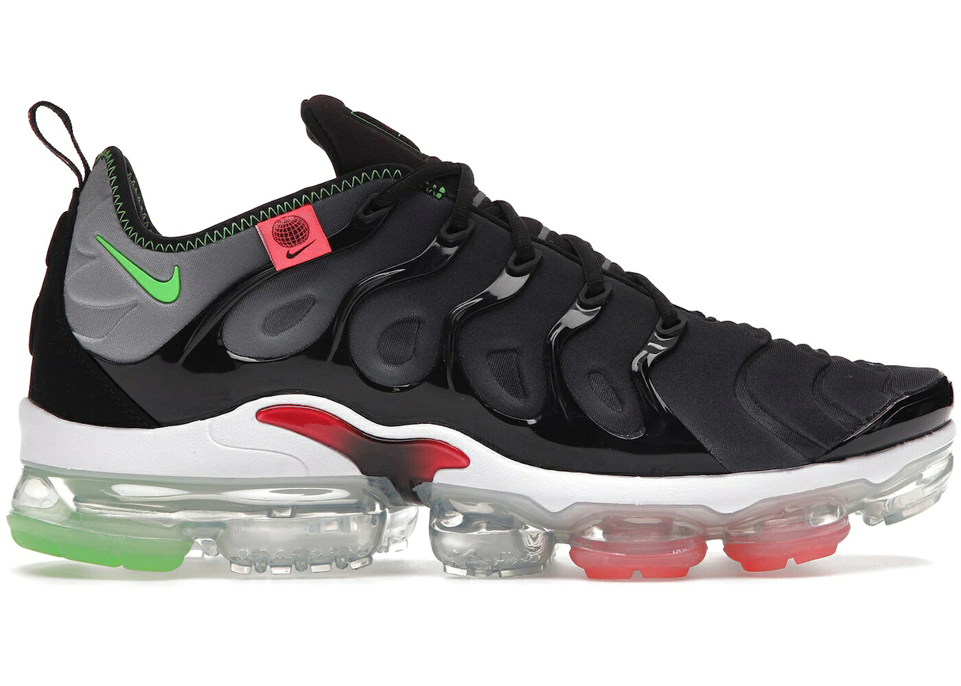 ナイキ 黒いこと 黒いこと クリムゾン エアヴェイパーマックス スニーカー メンズ NIKE AIR VAPORMAX PLUS WORLDWIDE BLACK / BLACK FLASH CRIMSON METALLIC
