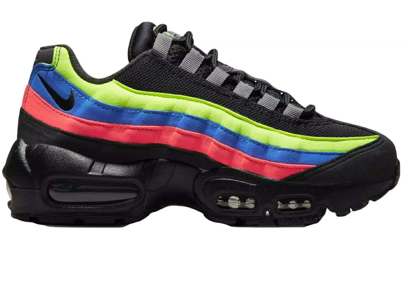 ナイキ マックス 黒いこと 黒いこと 青碧 青碧 エア湖マックス お坊っちゃん キッズ NIKE AIR MAX 95 BLACK NEON (GS) / BLACK VOLT BLUE CRYSTAL BLACK もの言う花 マタニティ スニーカー