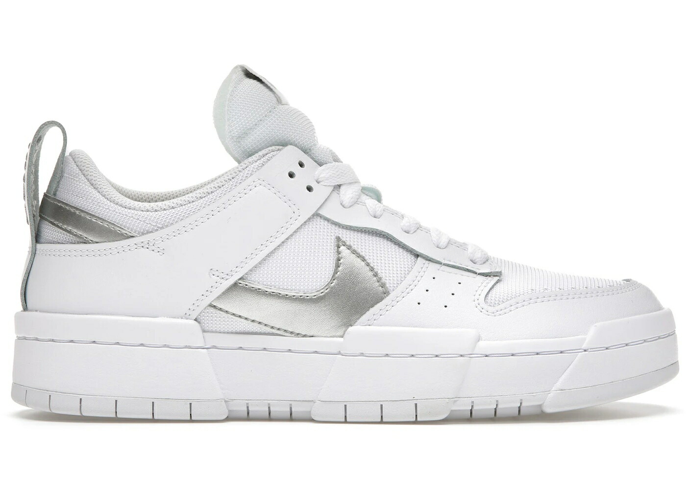 ナイキ ダンク 白色 ホワイト 銀色 シルバー ダンクロー WOMEN スニーカー レディース NIKE DUNK LOW DISRUPT WHITE SILVER (WOMEN) / WHITE METALLIC SILVER
