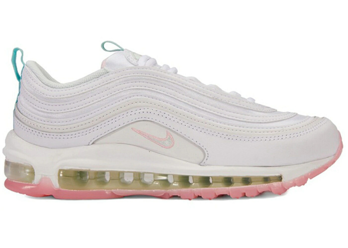 ナイキ マックス 白いこと 白いこと 緑 緑であること 大気圏マックス WOMEN\u0027S スニーカー レディース NIKE AIR MAX 97 WHITE BARELY GREEN (WOMEN\u0027S) / WHITE BARELY GREEN