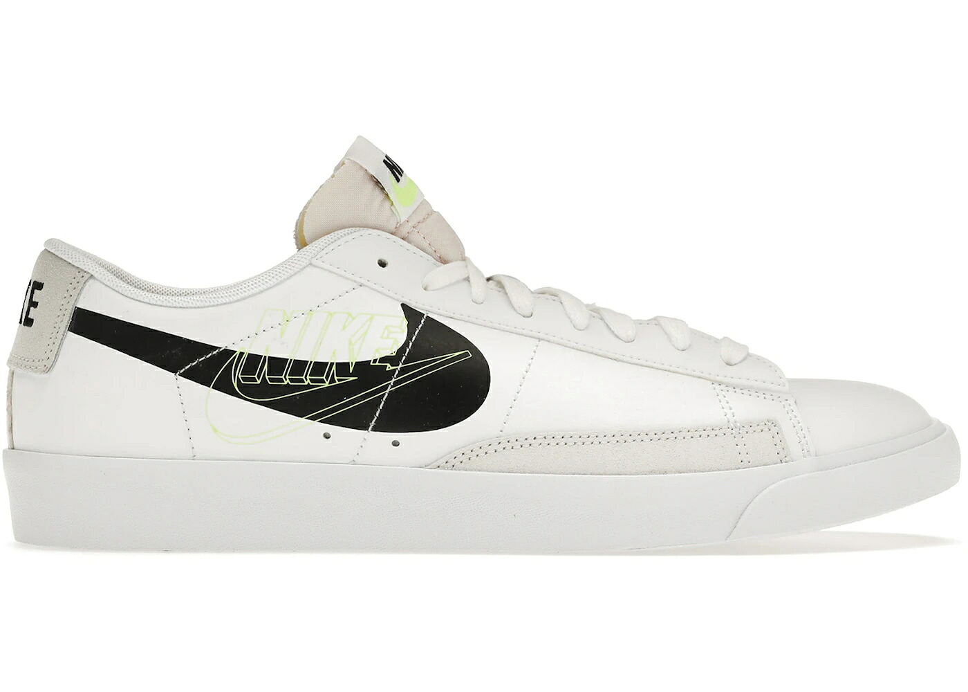ナイキ ブレイザー 白いこと 白いこと 黒いこと 黒いこと スニーカー メンズ NIKE BLAZER LOW PRINT WHITE BLACK VOLT / WHITE BLACK VOLT