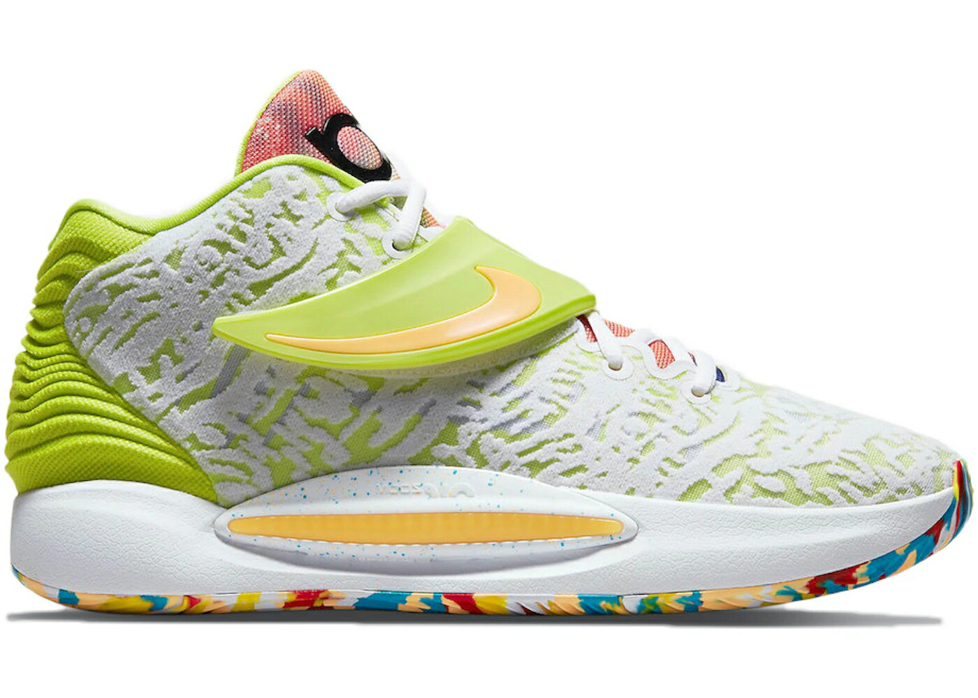 ナイキ 白色 ホワイト ライム 緑 グリーン スニーカー メンズ NIKE KD 14 WHITE LIME GREEN / WHITE LIME GREEN MULTI