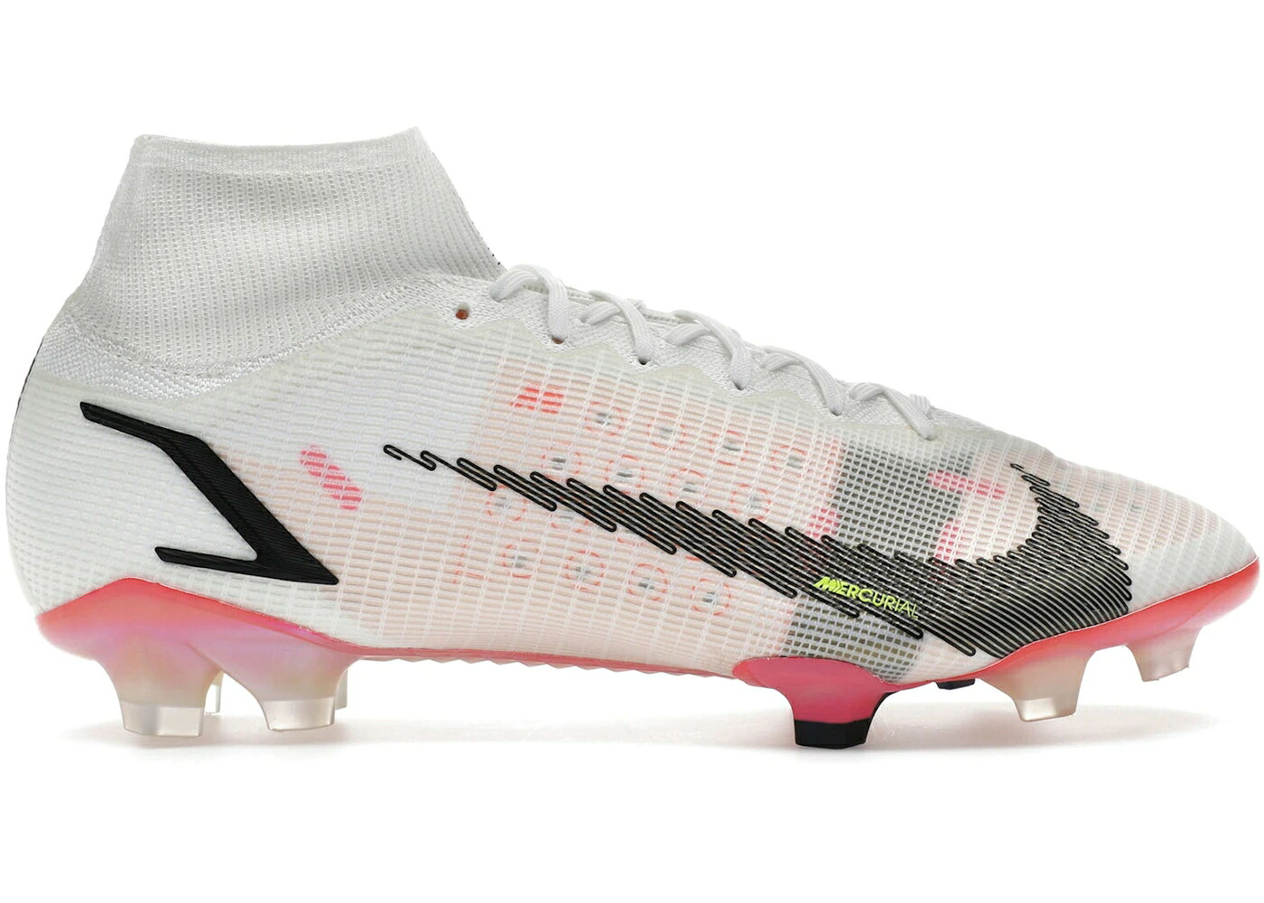 ナイキ エリート 白いこと 白いこと さくら色 ブラジャー同盟罷工 クリムゾン スニーカー メンズ NIKE MERCURIAL SUPERFLY 8 ELITE FG WHITE PINK BLAST / WHITE BRIGHT CRIMSON PINK BLAST