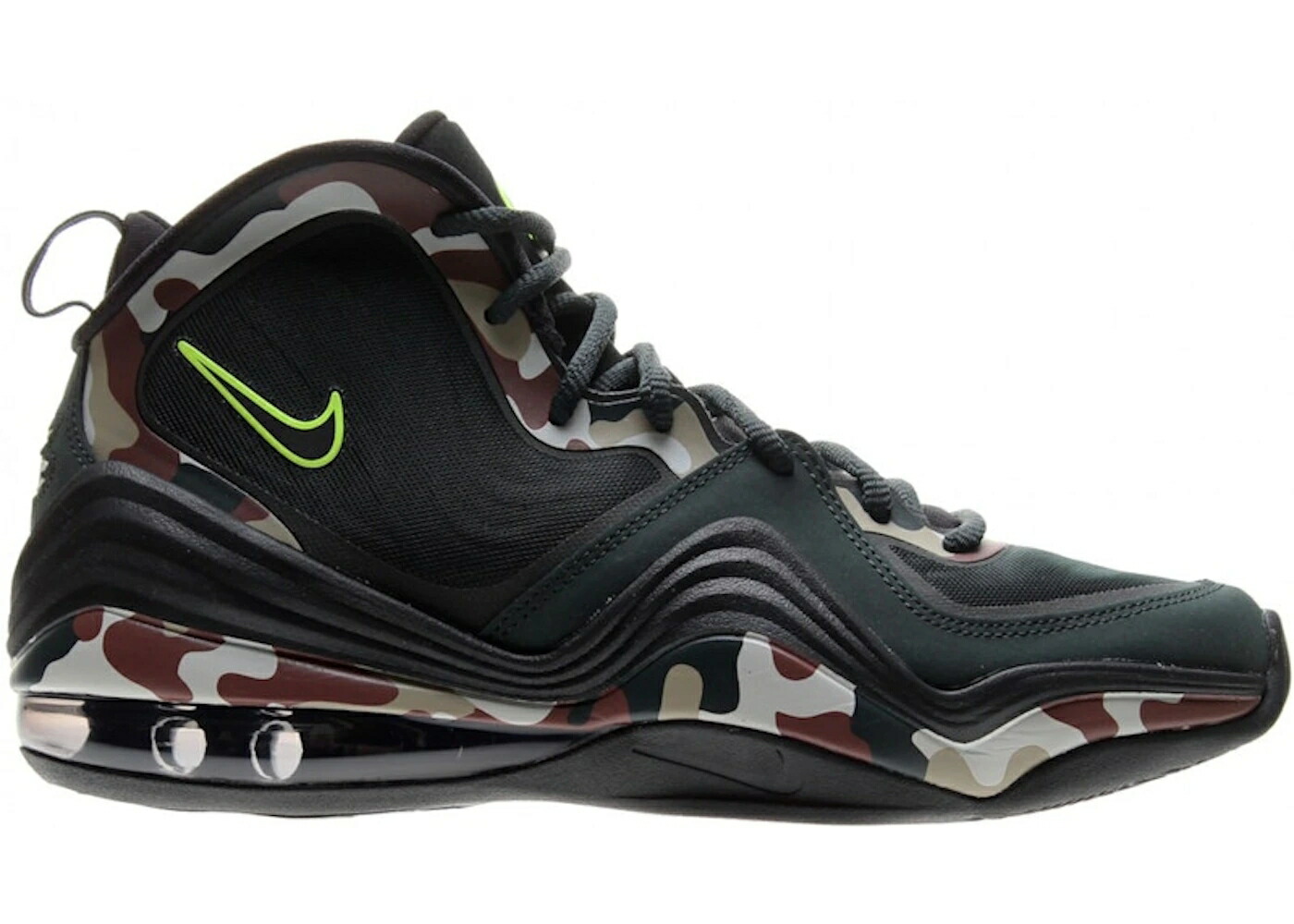 ナイキ ペニー 合鴨柄 黒いこと 黒いこと エア湖ペニー スニーカー メンズ NIKE AIR PENNY V CAMO / BLACK SPRUCE BLACK VOLT 靴-スニーカー-メンズ靴